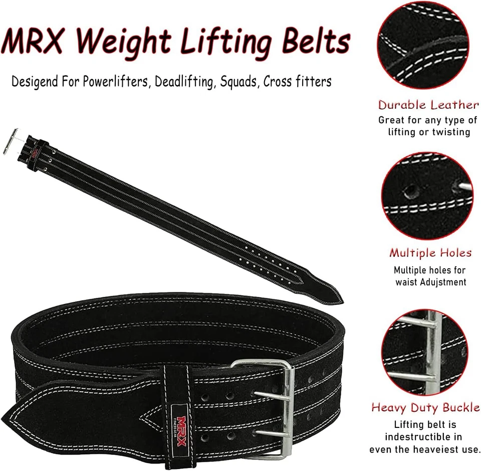 Powerlifting Leather Belt 4" Wide 10mm Thick Training Weight lifting belt - Image 3 of 4