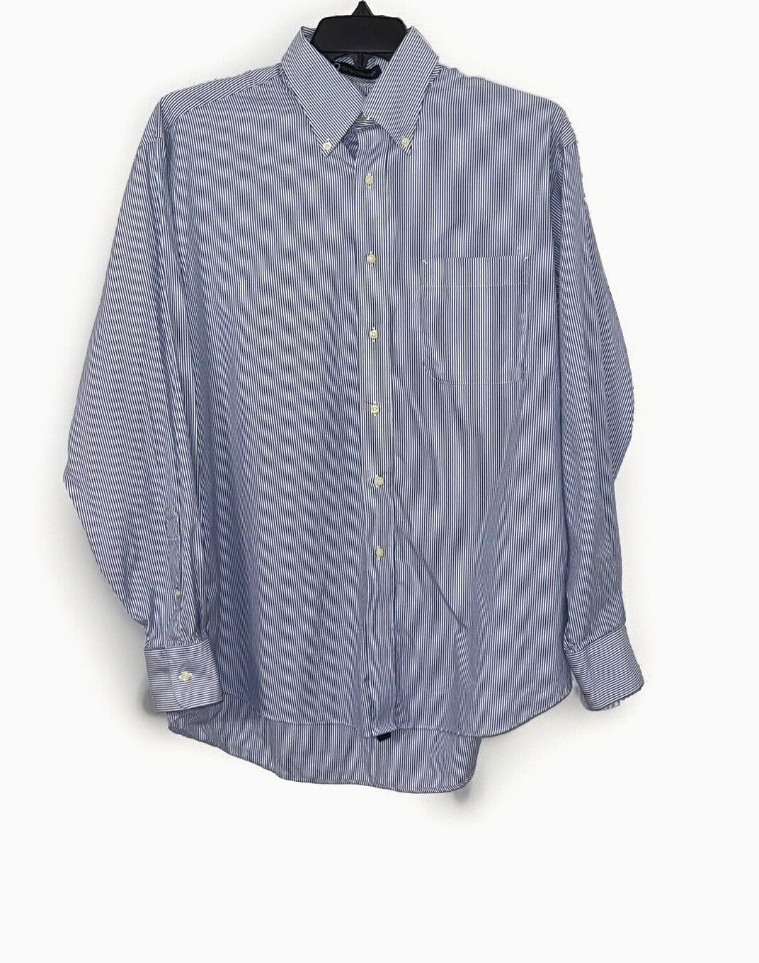 Tommy Hilfiger TLC 100% Cotton Mens Blue Striped Long Sleeve Button Down Size L
