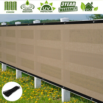 rsfs6x105beige Royal Shade Custom Size 6' x 105' Beige Fence Privacy Screen Windscreen Cover Netting Mesh Fabric Cloth - Cable Zip Ties Include