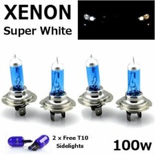 4 x H7 100w SUPERWHITE XENON UPGRADE HEADLIGHT BULBS SET 499 12V FULL/DIPPED A
