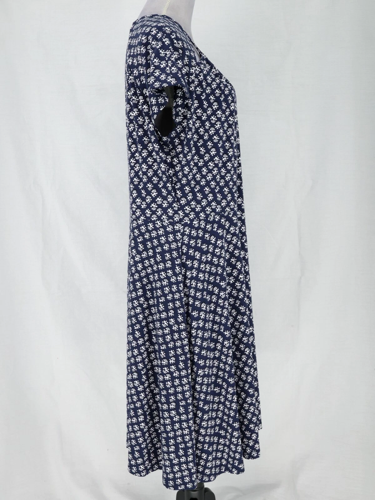 Abito Michael Kors taglie forti 1x blu navy stampa maglia elasticizzata cerniera carriera nuovo