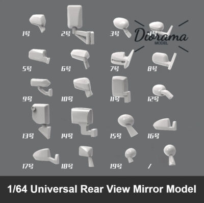 Diorama 1/64 Car Rear View Mirror Reversing Mirror Reflector Scene Props Model