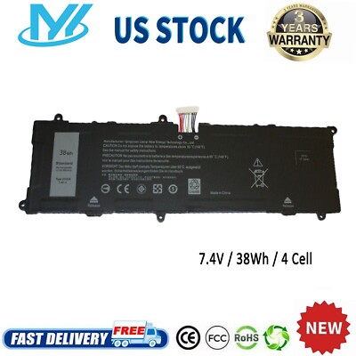  2H2G4 Battery For Dell Venue 11 Pro 7140 21CP5/63/109 HFRC3 TXJ69 7.4V 38Wh