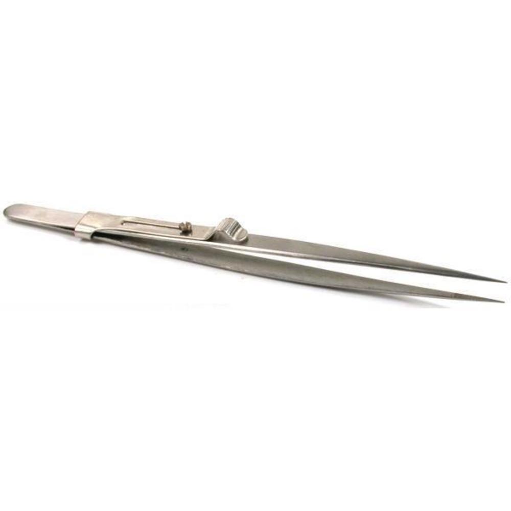 DIAMOND TWEEZERS W/ SLIDE LOCK GEM & STONE TWEEZER JEWELRY GEMOLOGIST HAND TOOL
