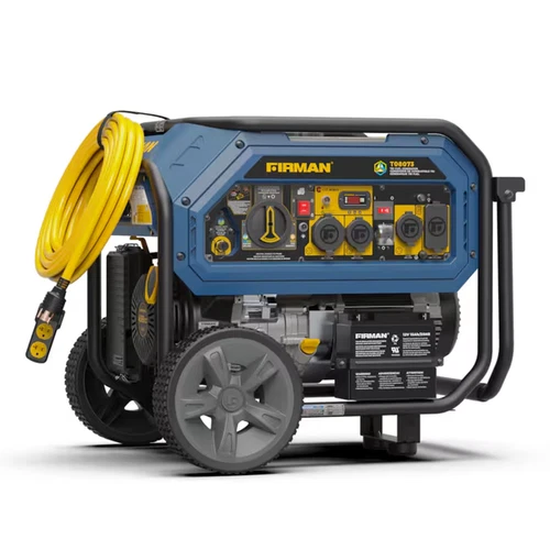 Firman 10,000W Portable Hybrid Tri-Fuel Gas Generator, Electric Start, CO Sensor
