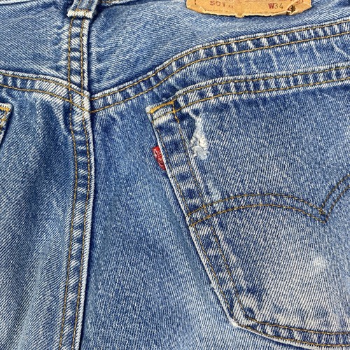 Levi's 501 Vintage Button Fly Denim Jeans Made In USA Size 34 X 33 Jan 1982 - Picture 13 of 15