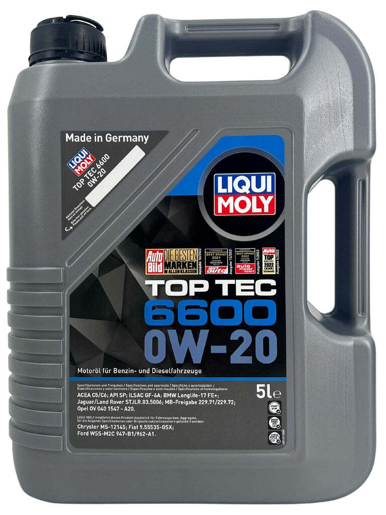 5L Liqui Moly 0W-20 Top Tec 6600 Synthetic Engine Oil 22046 BMW ...
