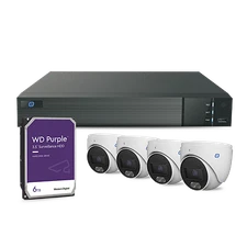 Epcom IP Camera Kit NVR 8 Ch 4 Turret Cameras Color 24/7 6TB HDD Camera System