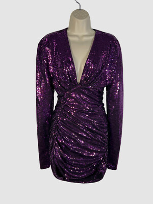 $1789 Alexandre Vauthier Women's Purple Long Sleeve V-Neck - Main Image