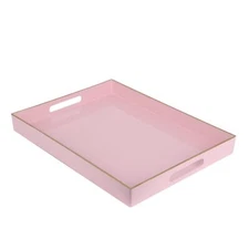 Pink Sturdy Acrylic Serving Tray with Handles-15.7 ×11.8Inch-Serving CoffeeFo...