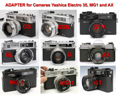 YASHICA ELECTRO 35 G, GL, GS, GT, GSN, GTN, MG-1, AX.- ADAPTER +