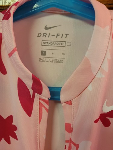 NIKE Girls Small V Neck Dri Fit Standard Fit Pink SM - Picture 2 of 3