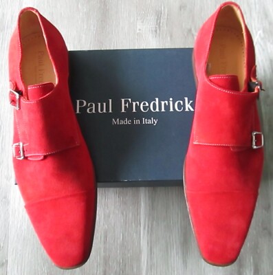 Paul Fredrick Red Suede Leather Loafers Men main image 3