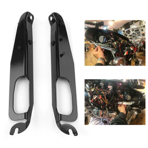 2x Schwerlast Innenverkleidung Stützhalterung beschichtet passend für Harley FLHX 96-13 schwarz - Bild 1 von 12