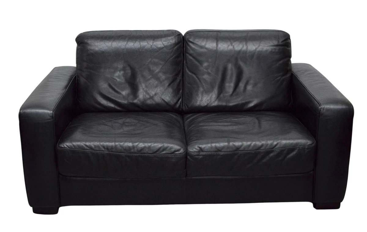 Natuzzi black on sale leather couch