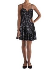 Crystal Doll Juniors Criss Cross Back Mini Cocktail And Party Dress, Navy, 5 69