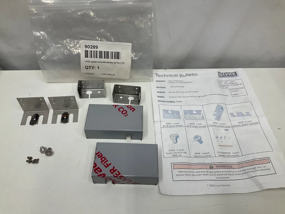 90289 Lynx Grills Pizza Oven Igniter Bracket Service Kit For LTO - Image 2 of 3