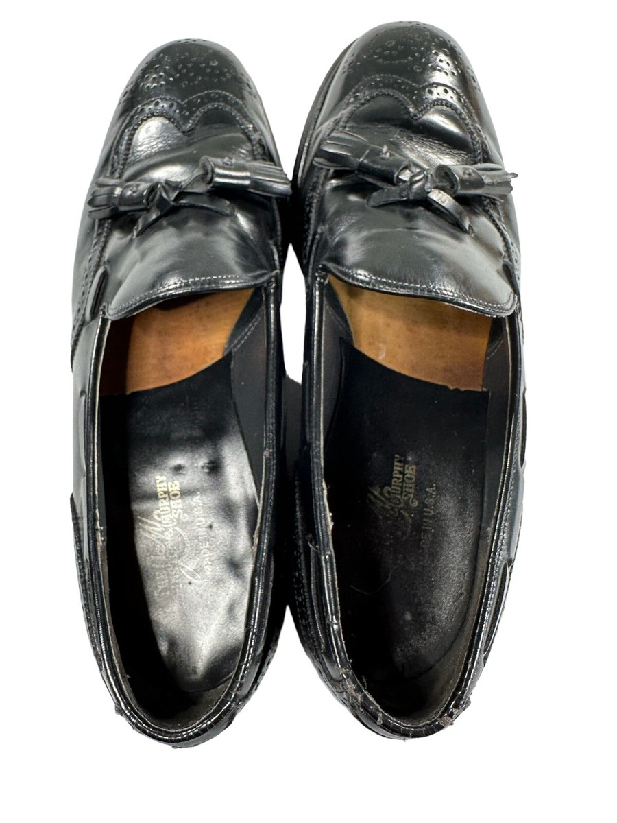 Johnston Murphy Vintage Mens Sz 9.5C Black Leather Tassel  display picture 1