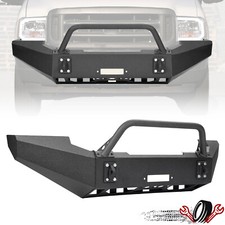 Black Steel Front Bumper Assembly For Ford F-250 F-350 Super Duty 1999-2004 Black Steel Front Bumper Assembly For Ford F-250 F-350 Super Duty 1999-2004