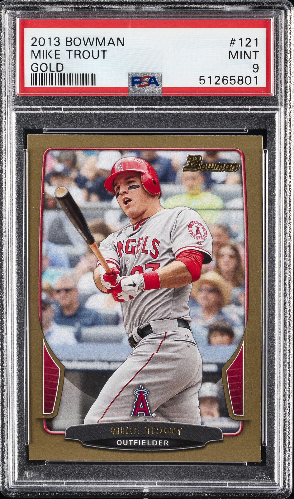 2013 BOWMAN GOLD #121 MIKE TROUT PSA 9