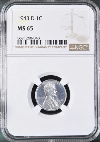 1943-D 1C  Lincoln Wheat One Cent NGC MS65   8671268-048