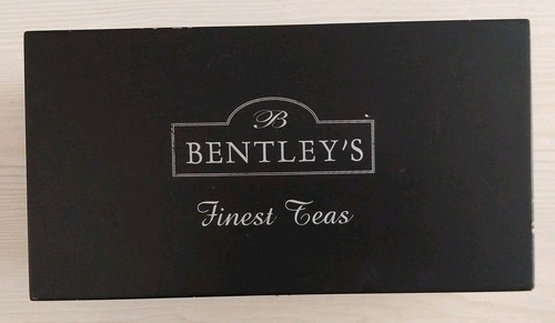 Bentley's Finest Teas Black Empty Wood Box 12 Compartments, Red Felt Lining - Picture 1 of 8
