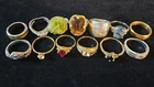Huge VINTAGE TO MODERN Costume Jewelry Ring Mood LOT 1 Signed Sarah Cov 13 Pcs