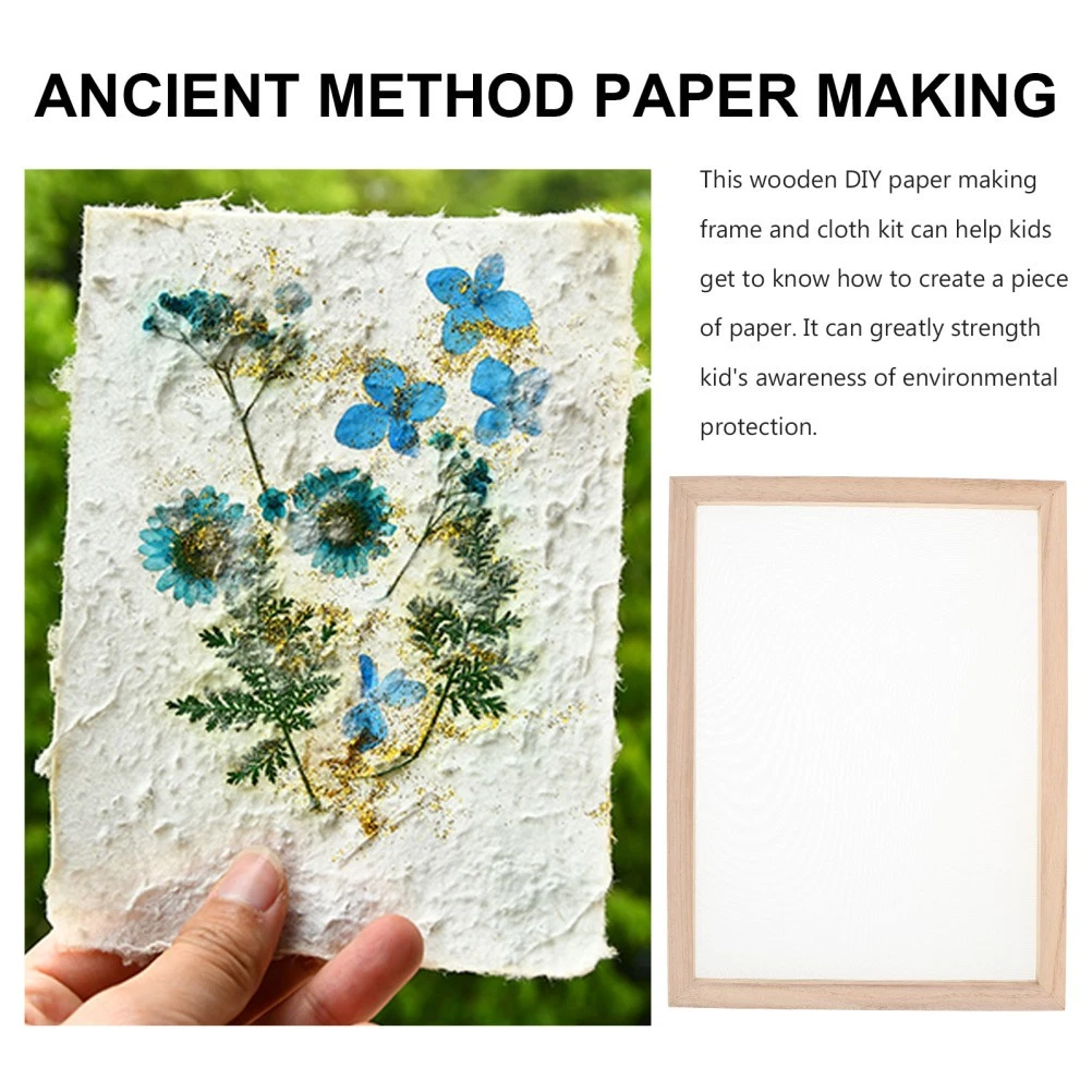 Reusable Wooden Paper Making Frame for DIY Paper Craft with Safe Materials