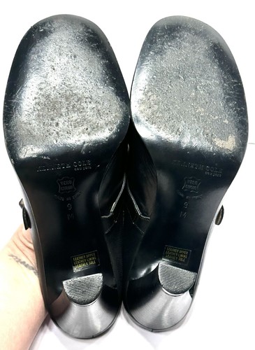 Vintage Mary Jane Heels Black Leather Studded Strap Pumps Kenneth Cole Size 9 US, Size 9, $32 - Photo 12