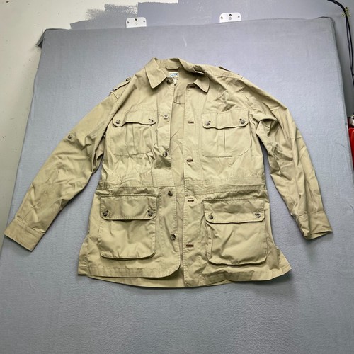 Travel Smith Mens Tan Outdoor Retro Pocket Field Safari Utility Jacket Size L