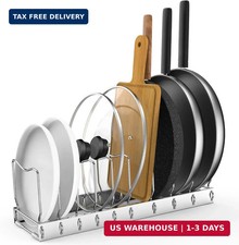 Pan Organizer - Adjustable Lid Organizer for Kitchen, Heavy Duty Pot Li