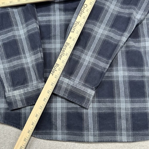 Carhartt Hubbard Flannel Mens Extra Large Blue Plaid Heavyweight Workwear Ranch - Picture 7 of 9