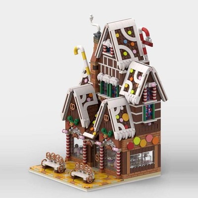 Modubrix Mocs Bricks Sets Winter Village Pastry Shop Model 1904 Pieces Toys Kits