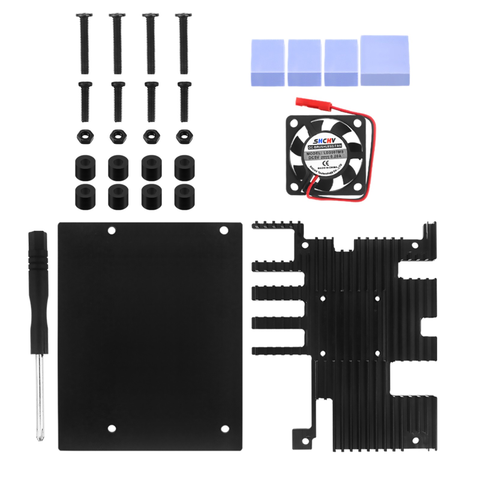 Housing Case+Cooling Fan Active Passive Radiator/Heatsink For Orange Pi 5 Plus D. Available Now for $16.99