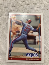 1991 Topps - Oil Can Boyd #48 Black Tip of 40th Anniversary Logo NOT Visible on