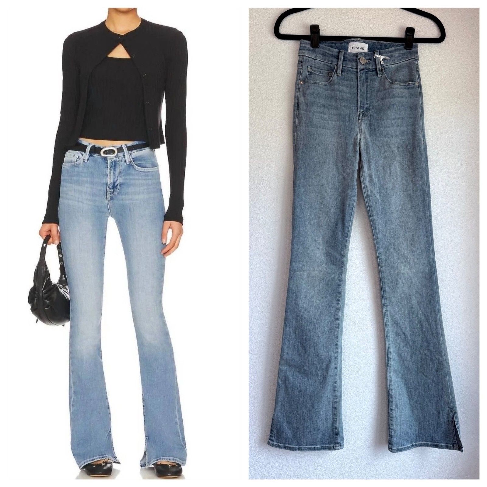 NWOT FRAME Denim Le Super High Mini Boot Jeans in Grenoble Wash Size 24