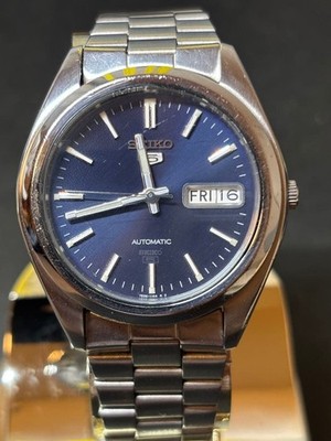 Seiko 5 Automatic Day-Date 7S26 Navy Dial Mens Watch Japan