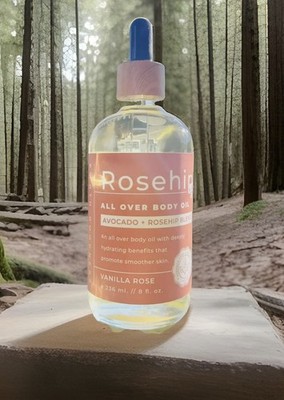 ROSEHIP BODY OIL AVOCADO + ROSEHIP BLEND VANILLA ROSE  Earth Goodness 8 Floz