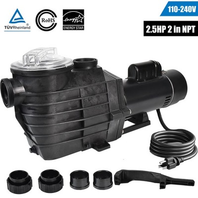 For Hayward 2.5HP Inground Pool Pump Motor 9000GPH 98FT Hmax 2'' NPT 110-240V