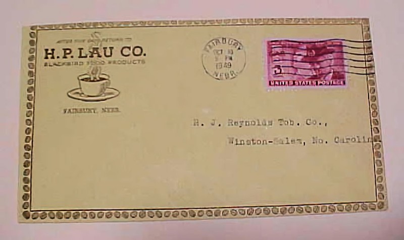 US  HP LAU CO BLACKBIRD FOOD PRODUCT  MILADY COFFEE AD COVER  1949 FAIRBURY NEBR