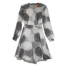 Tory Burch Wendy Sequin Silk Mini Dress Women's 2 Gray Floral Tunic Archival Mod