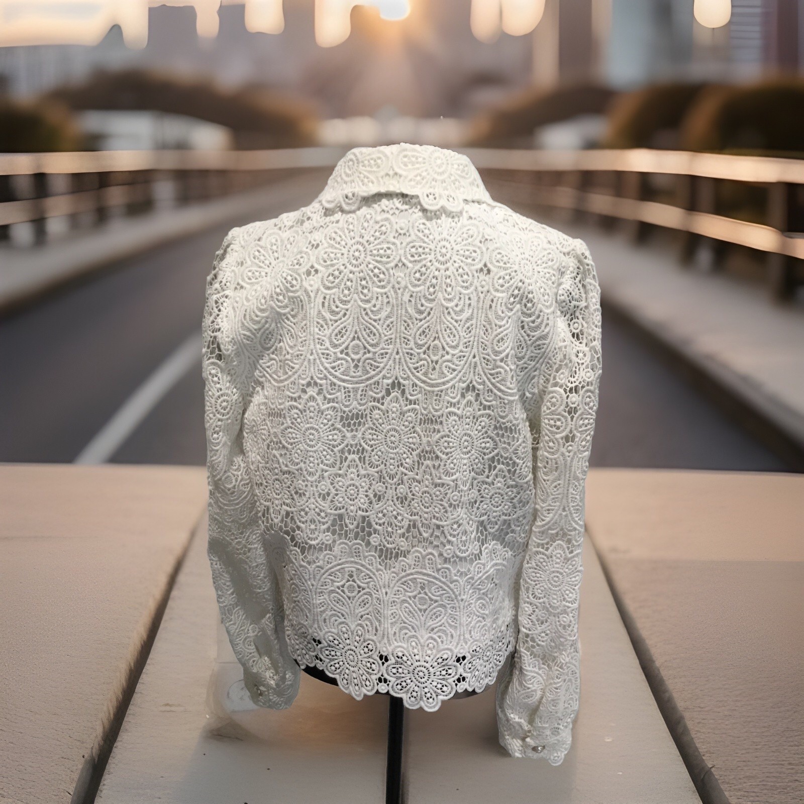 Fate Collared Lace Crop Jacket - image 2