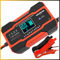 10A Autobatterie LadegeräT 12V 24V Mit Temperaturkompensation Rot FüR Auto, LKW