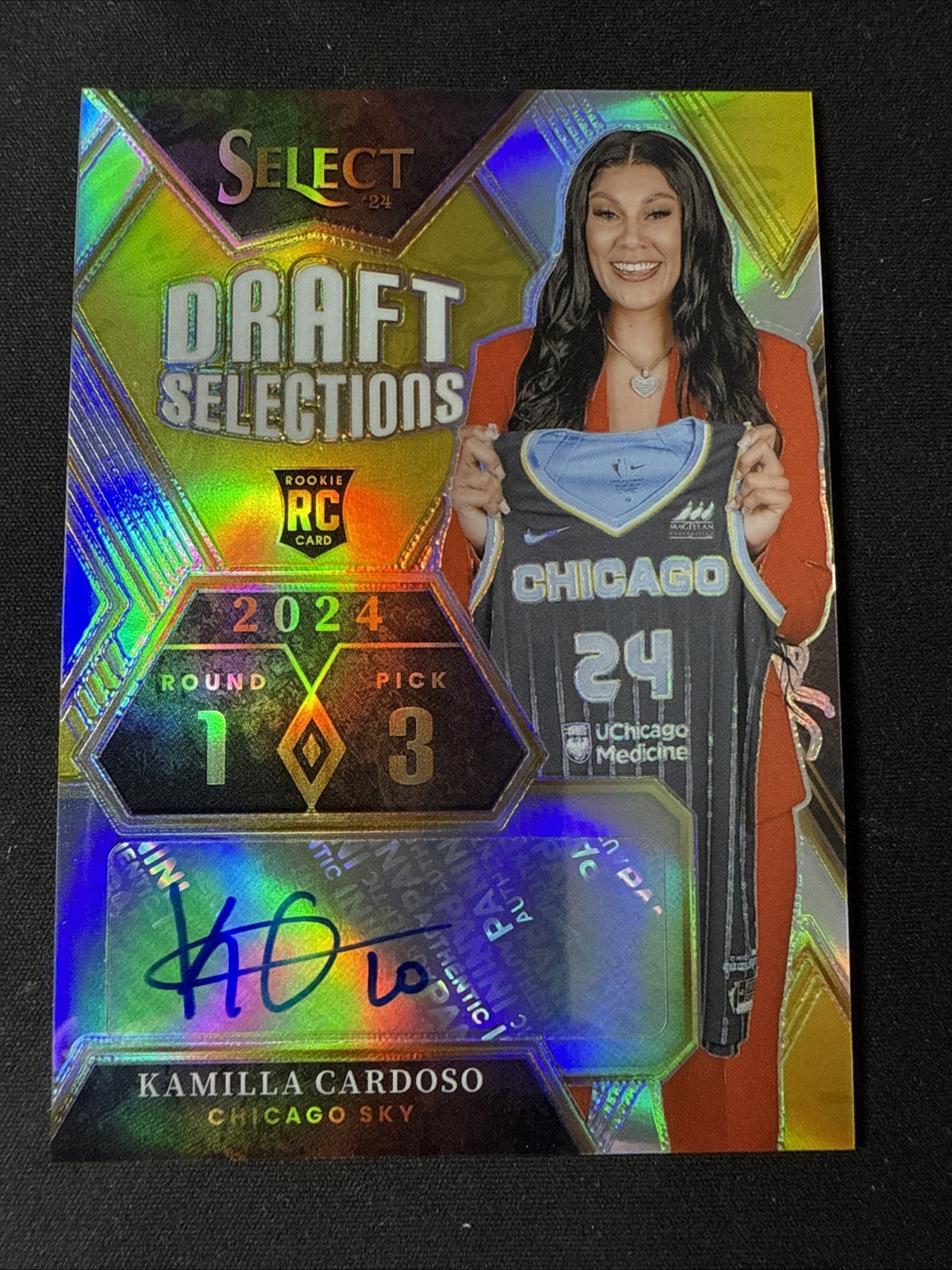Kamilla Cardoso 2024 Select #DSS-KC Draft Selections Silver Prizm Auto Sky