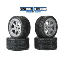 PRO-LINE 1030810 1/12 Avenger Tire Mounted Overdrive Gray Wheel 8mm Hex NASCAR