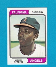 1974 TOPPS BASEBALL SET BREAK 76 MICKEY RIVERS ANGELS NM/MT