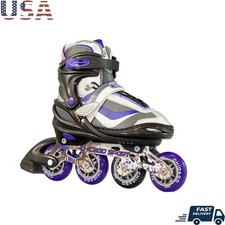 Chicago Kids' Adjustable Inline Skates Purple/Blac Durable Aluminum Chassis New