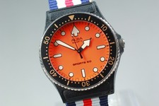 N MINT Seiko Alba Sports 50 Y481-014A Orange Dial Watch Midsize Diver Quartz