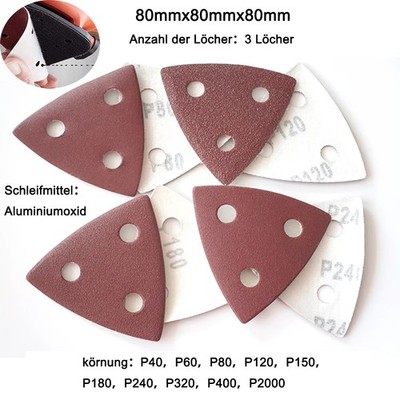 Klett Schleifdreiecke Dreieck Schleifpapier 80x80x80 mm für Deltaschleifer