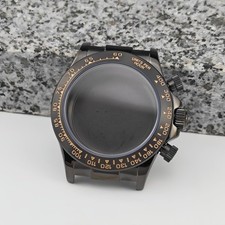 39.5mm Stainless steel Watch Case Sapphire Glass Waterproof For VK63 Movement